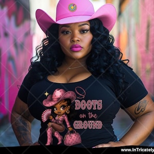 Boots on the ground PNG | Where Them Fan At? | Black Cowgirl PNG | Western png | Sublimation Design | Shirt Design