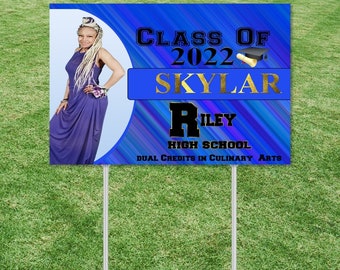 Graduation - Graduation Yard Sign - Custom Graduation Yard Sign with Photo - Congrats Grad