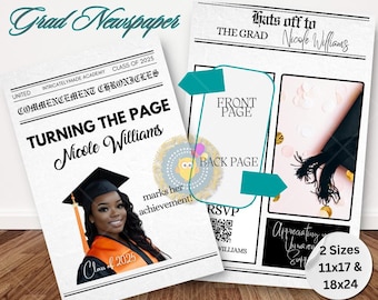 Graduation Announcement | Editable Graduation Newspaper Template | Graduation Newspaper | Graduation Newspaper Poster