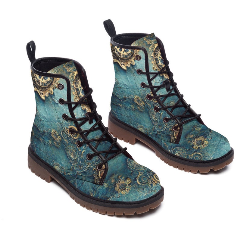Steampunk Print Pattern Comfy Winter Boots