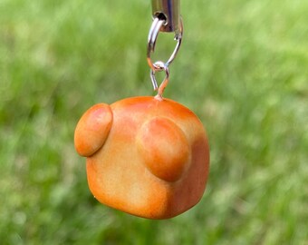 Dog Bread Loaf Phone Charm | Cute Polymer Clay Charms | Miniature Food Art | Handmade | Kawaii Phone Accessory | Puppy | Dog Lovers Gift