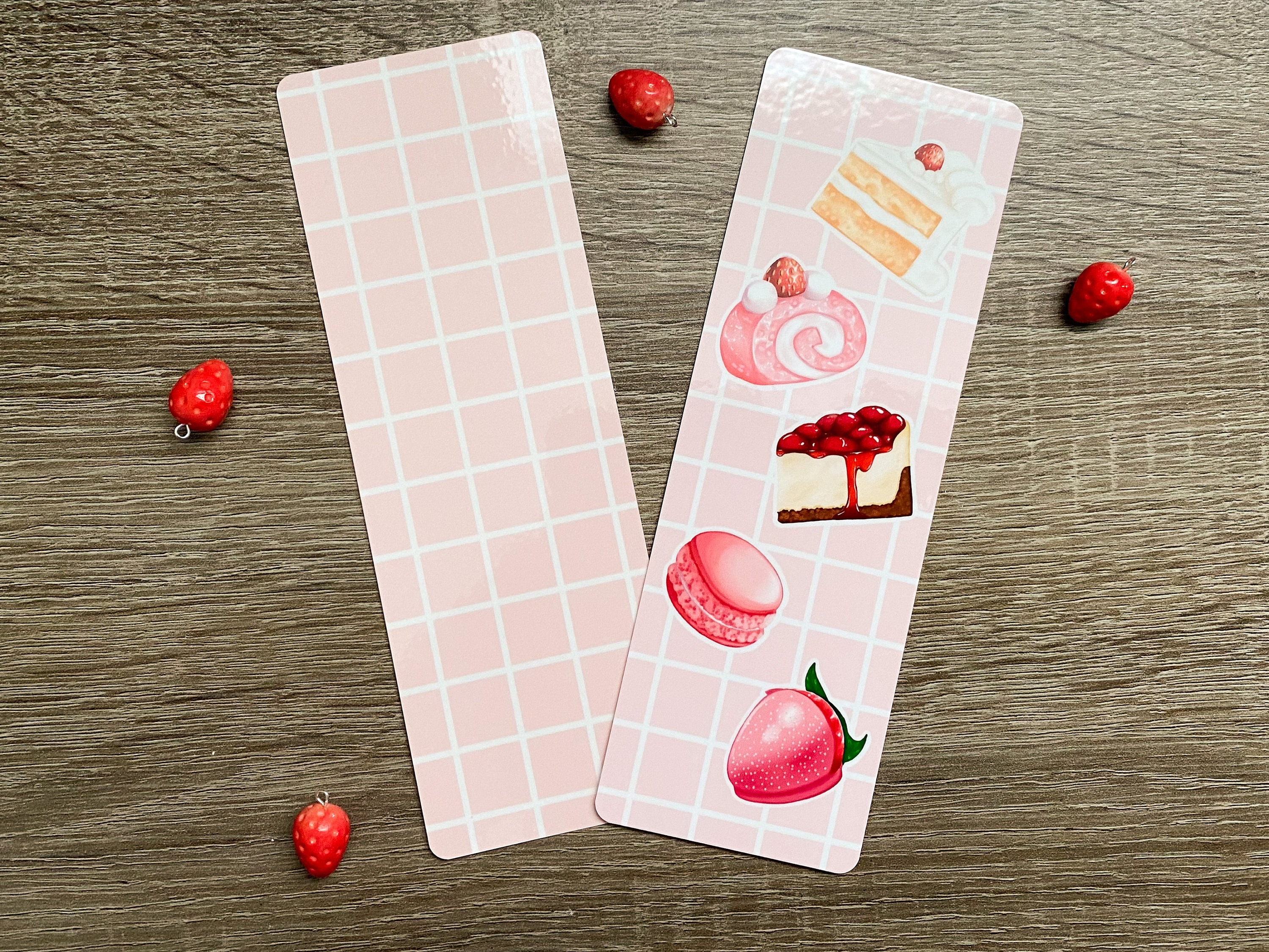 Strawberry Desserts Bookmark | Glossy | Cakes and Cookie | Kawaii Art ...