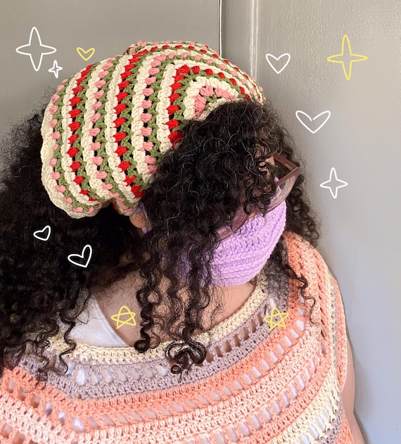 Crochet Tulip Bandana Cottagecore Aesthetic Gift Idea Cute