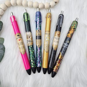Potion pens, wizard pens, magical potion pens, glitter magical potion pens