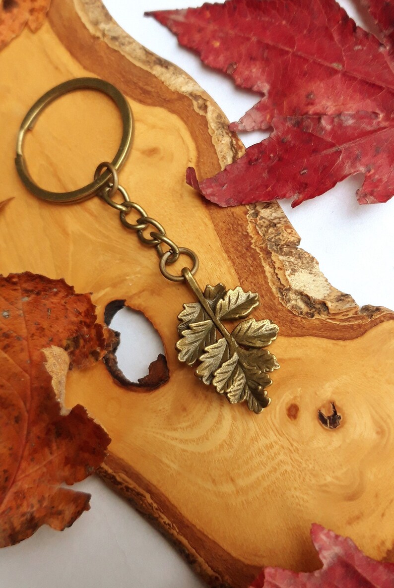 Tree Keyring Bronze Tree of Life Keyring: Oak Leaf & Acorn Charm - Etsy UK
