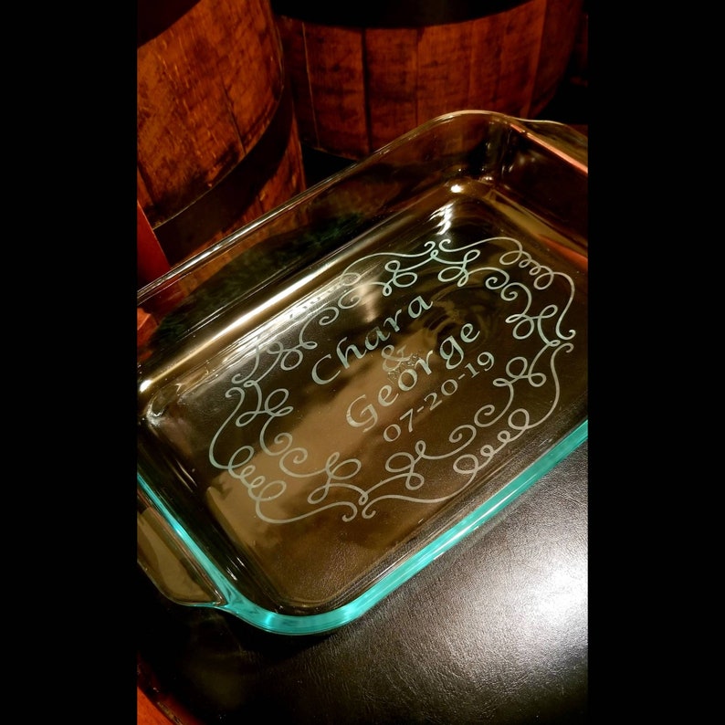 Etched Casserole Dish / Wedding Gift/ Personalized Casserole Dish ...