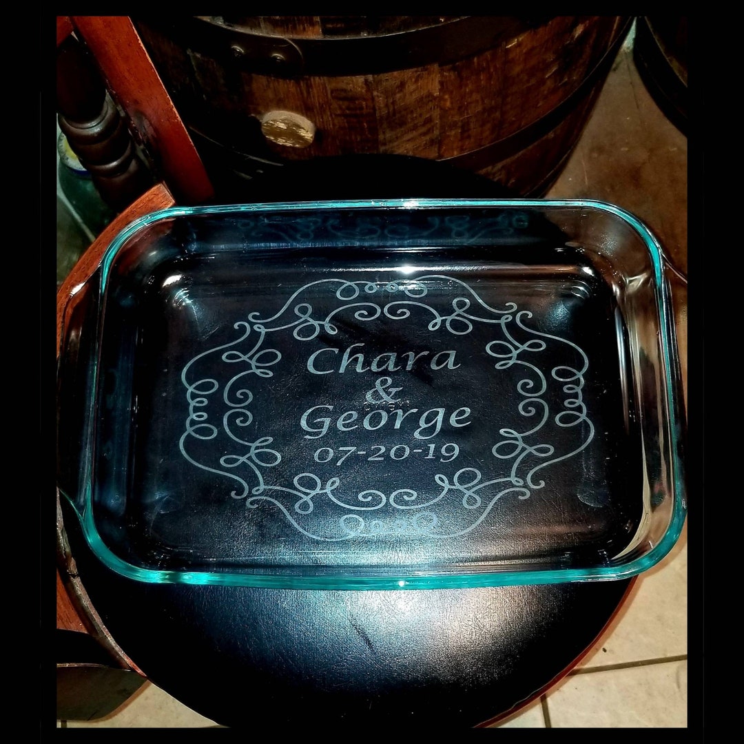 Etched Casserole Dish / Wedding Gift/ Personalized Casserole Dish ...