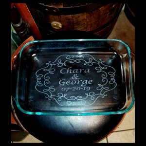 Etched Casserole Dish / Wedding Gift/ Personalized Casserole Dish ...