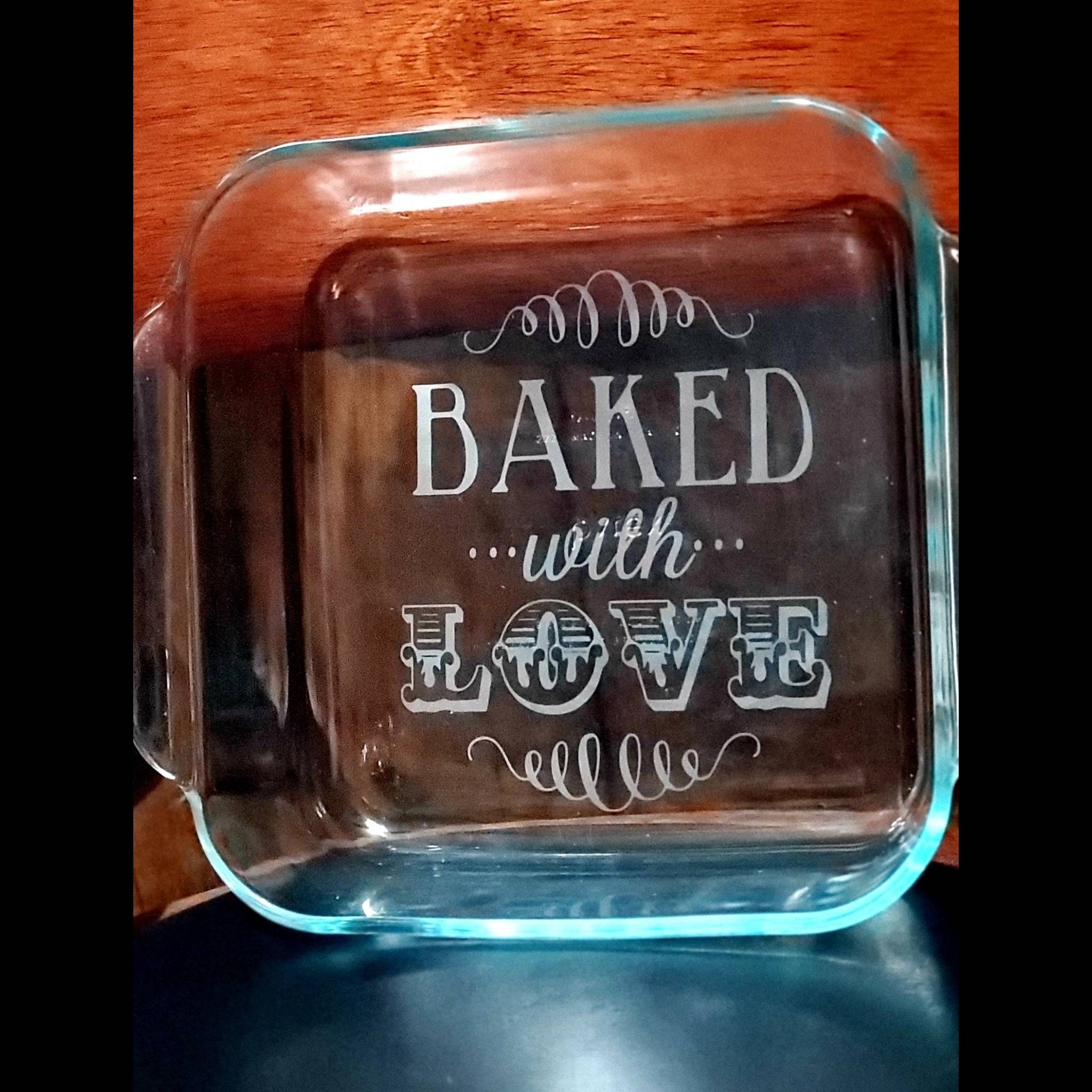 Baked With Love Etched Casserole Dish / Baking Gift / 8x8 Casserole ...