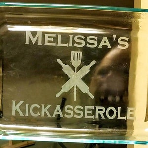 Kickasserole Etched casserole dish / kick ass casserole/ personalized casserole dish / 9x13 casserole / bakers gift