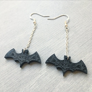 Sterling Silver Mandala Bat Earrings