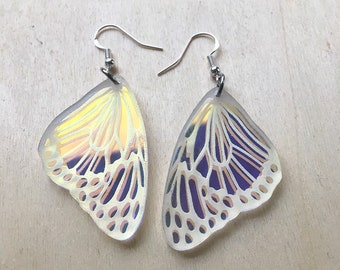 Irridescent Butterfly Earrings, Fairy Earrings, Fairy Jewelry, boho earrings, eye catching earrings, Whimsical Jewelry, cottegecore Earrings