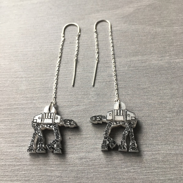 Sterling silver at-at u threader earrings