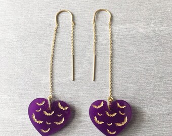 Gold filled bat u-threader earrings