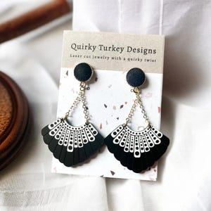 RBG Earrings, Dissent earrings, feminist gift, women belong in all places, protest jewelry, resist earrings, Ruth Bader Ginsburg, RBG gift