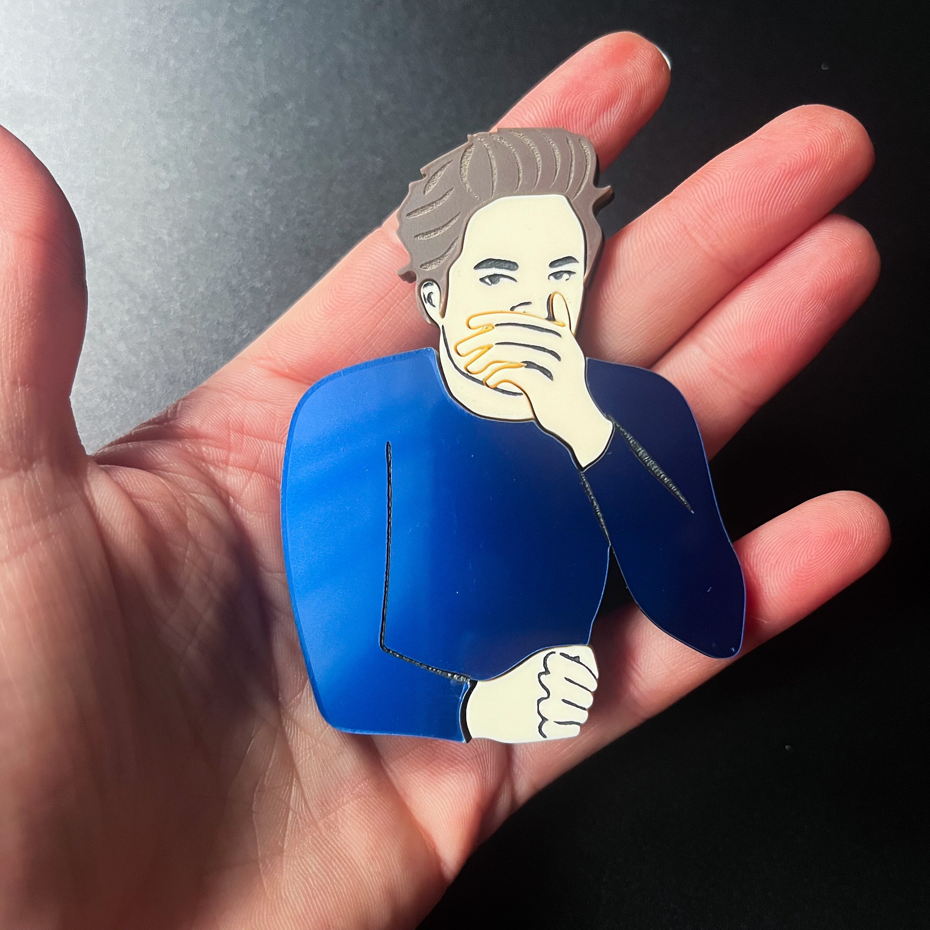 Edward “Stinkface” Cullen Brooch, Twilight pin, rattie gift, twilight brooch, twilight gift, Edward Cullen pin, twilight fan gift, Eddie boi