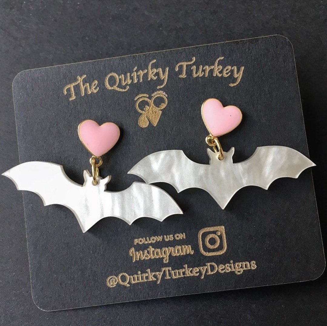 Bat Earrings - Pink main image 0