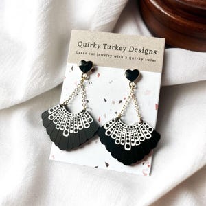 RBG Earrings, Dissent earrings, feminist gift, women belong in all places, protest jewelry, resist earrings, Ruth Bader Ginsburg, RBG gift