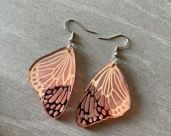 Rose Gold Butterfly Earrings | Fairy Earrings | Fairy Jewelry | Beautiful Butterfly  | Whimsical Jewelry | Sparkly Earrings