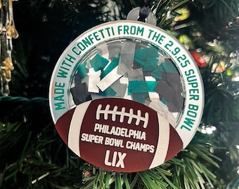 Philadelphia champions confetti Ornament, Philly football, Philadelphia football, Philadelphia Lincoln financial field, Christmas Gift,