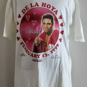 Vintage 1999 Oscar De La Hoya Valentines Day Boxing Tee T Shirt Sz 3XL