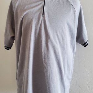 Vintage Polo Sport 67 Ralph Lauren Mens Large 1/4 Zip SS Polo Shirt Gray
