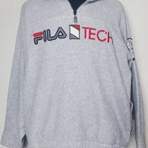 FILA Tech Biella Italia Vintage 90s Half Zip SWEATER Sz Large