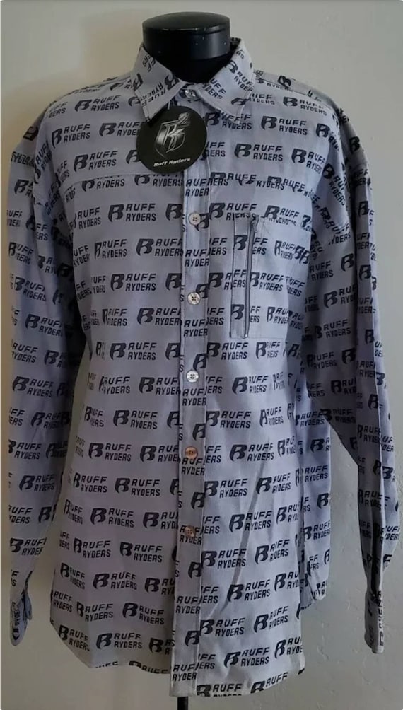 Vintage NWT Ruff Ryders Dirty Denim 3X Button up Shirt DMX Hip-hop