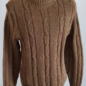 Vintage Brentwood Brown Virgin Wool Rugged Knit Sweater~ Grunge~ Sz Large