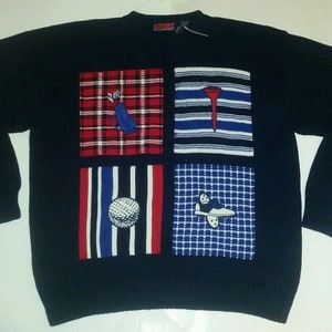 NWT Vintage Men Pivot Rules Golf Sweater Long Sleeve Black - Size 2XL
