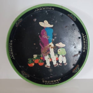 Old Tome Jarritos Mexican Soda Tray Native Indians Restaurant Bar Vintage Metal