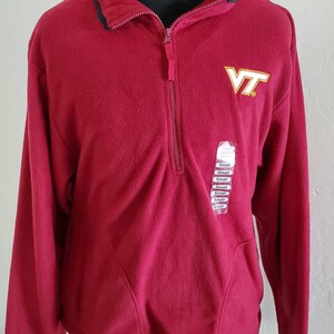 Vintage 90s Virginia Tech 1/4 Zip Fleece Sweater Jacket  - Size Small NWT