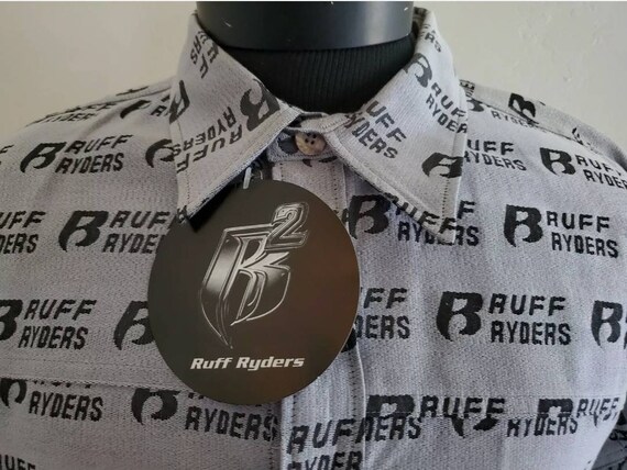 Vintage NWT Ruff Ryders Dirty Denim 3X Button up Shirt DMX Hip-hop