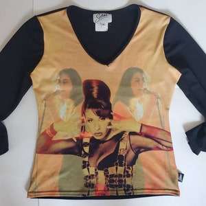 Selena Quintanilla Vintage Boutique LS Top Shirt Blouse Medium RARE Holy Grail