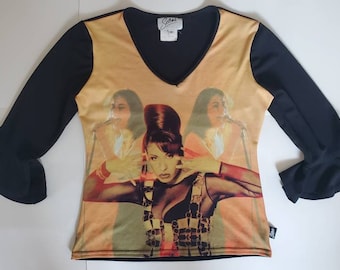 Selena Quintanilla Vintage Boutique LS Top Shirt Blouse Medium RARE Holy Grail