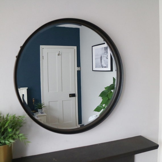 Vintage Industrial Round Mirror Rust Colour Finish 55cm Vintage Industrial Round Mirror Rust, Industrial Round Mirror
