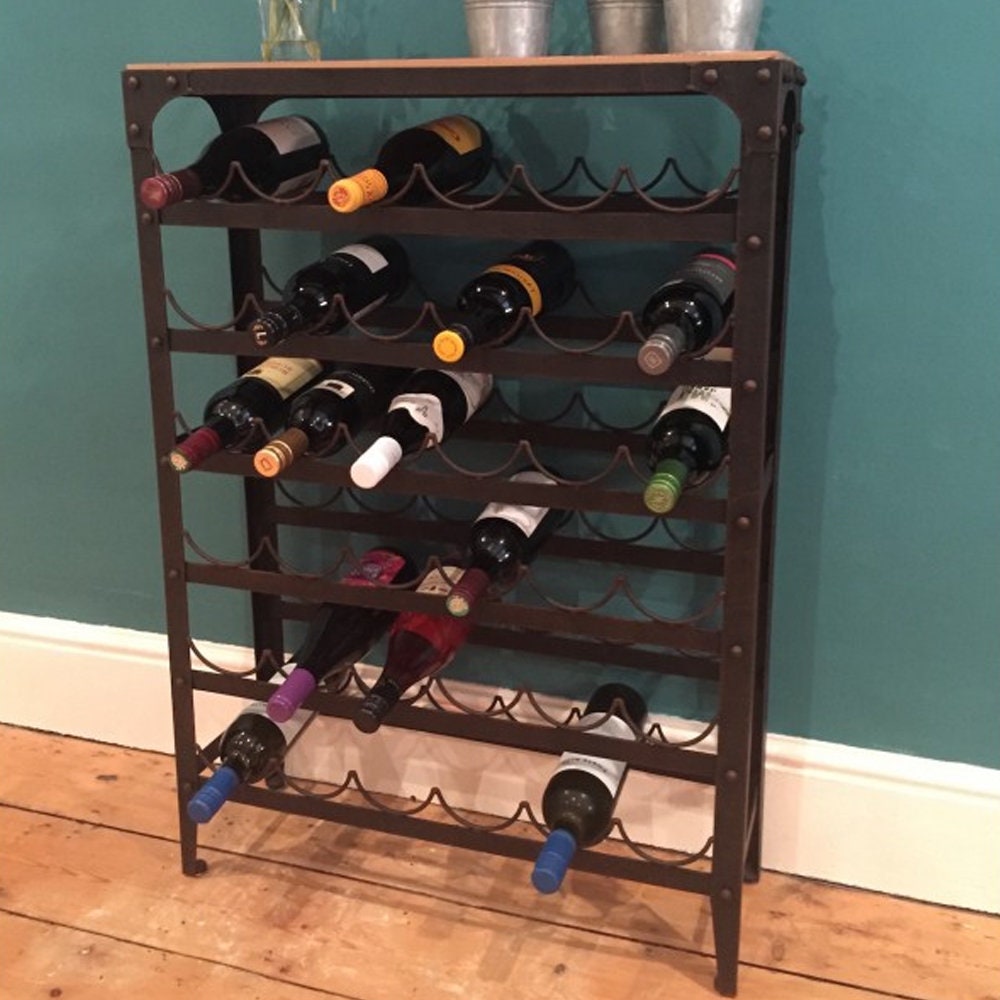 Vintage / Industrial Aged Rust Wine Rack 36 Bottles Etsy UK