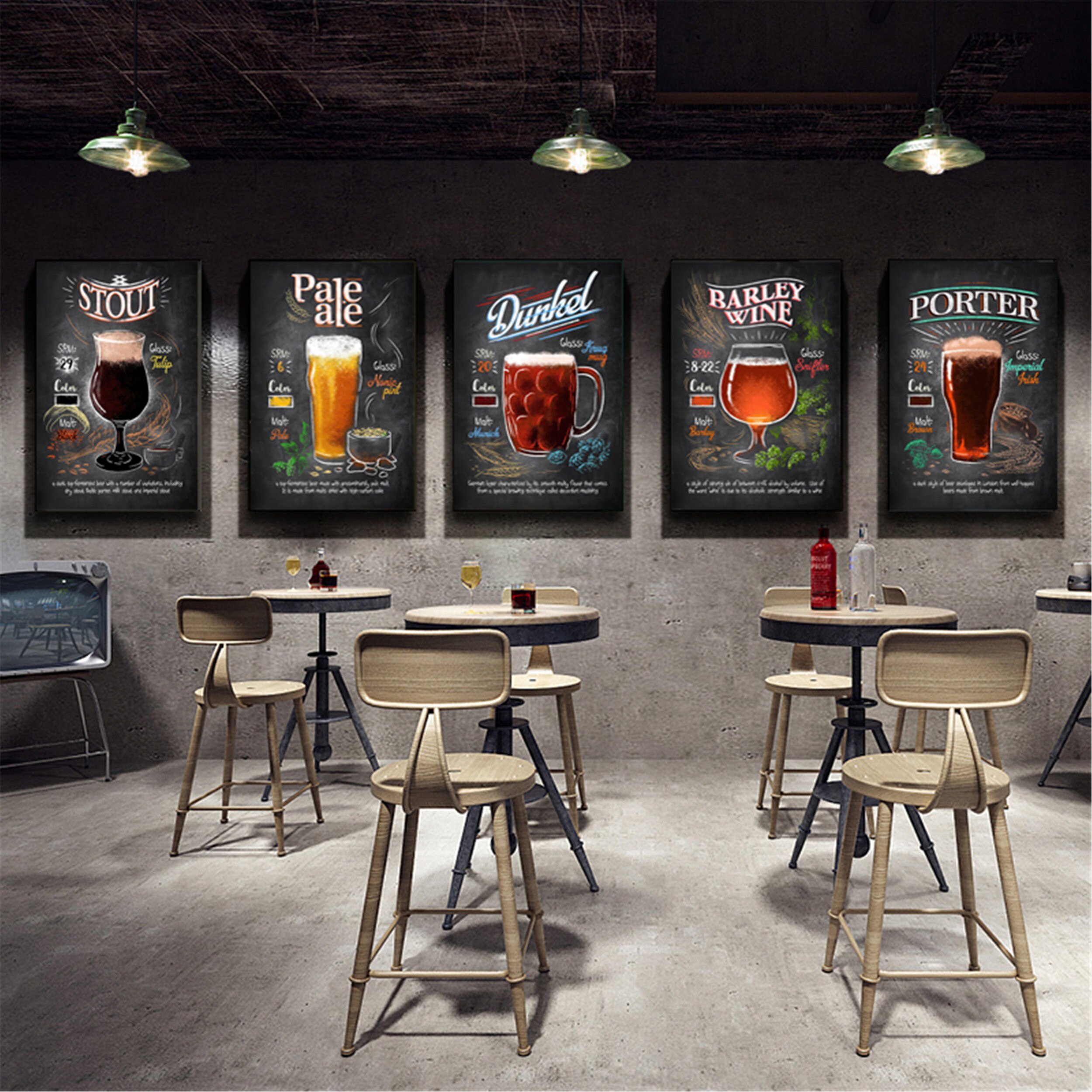 Creative bar restaurant beer posters and pictures on canvas | Etsy
