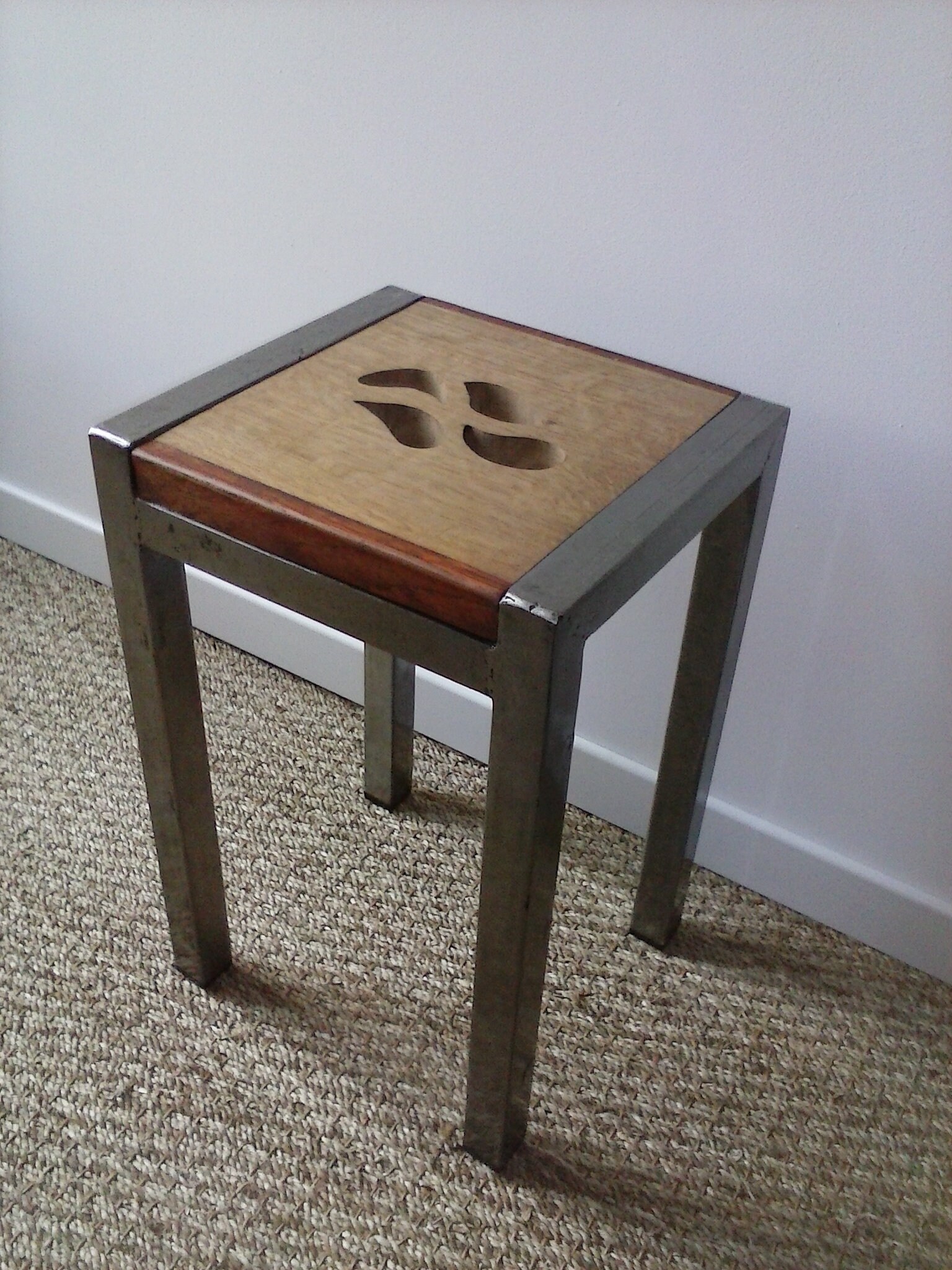 Tabouret Quercus Métal et Bois Chantourné