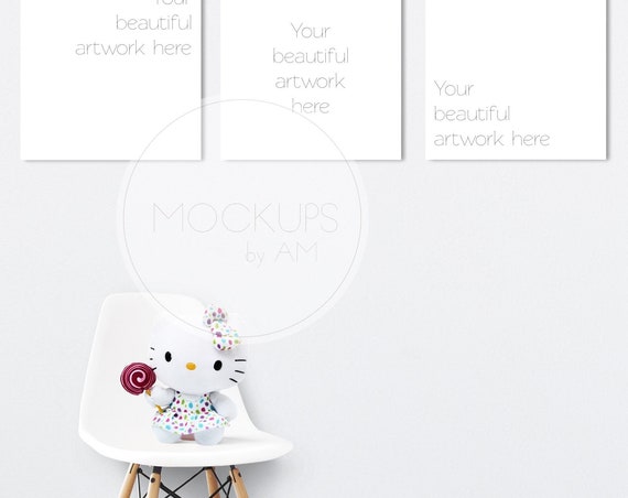 Set Of 3 Nursery Square Canvas Mockup With Hello