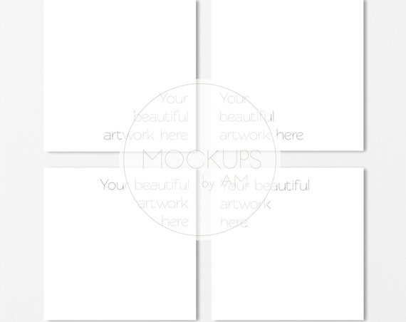 Download Free Set Of 4 Simple Minimal Square Canvas On Wall Psd 58751 Best Download Psd Mockup Tempalte PSD Mockup Templates