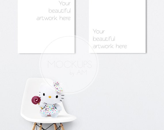 Nursery Set Of 2 Square Canvas Mockup With Hello