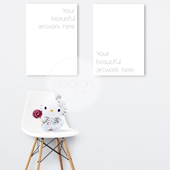 Set Of 2 Nursery Portrait Canvas Mockup With Hello Set Of 2 Nursery Portrait Canvas Mockup With Hello