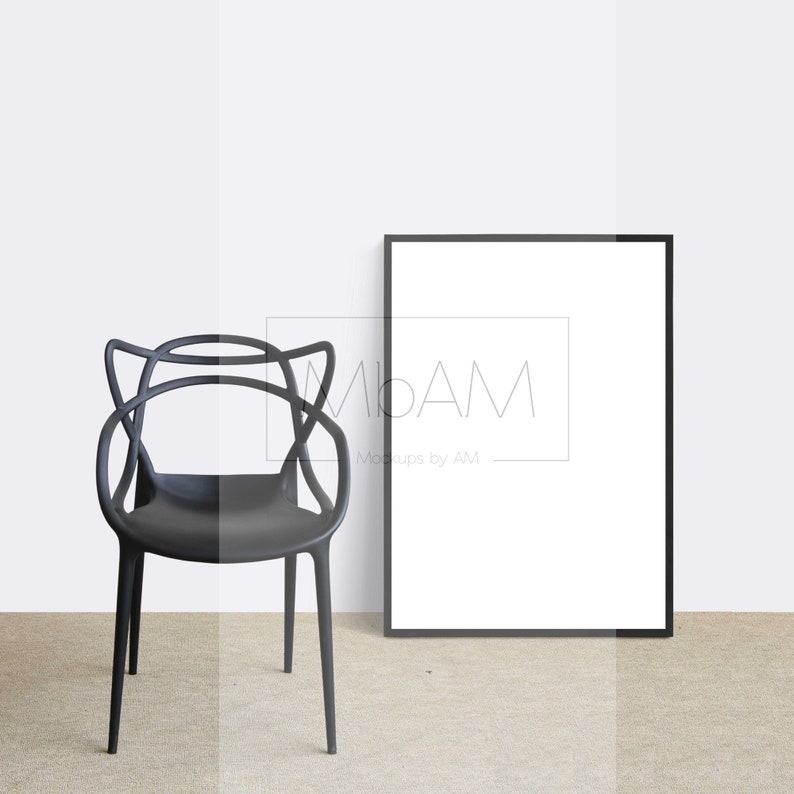 Download A1 black frame on floor mockup Big poster mockup Large art ...