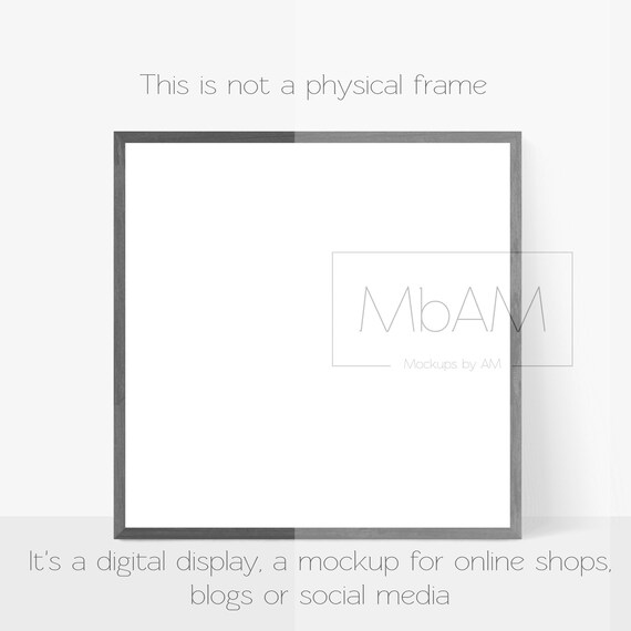 Simple Black Square Frame Mockup Jpg Mock Up Etsy