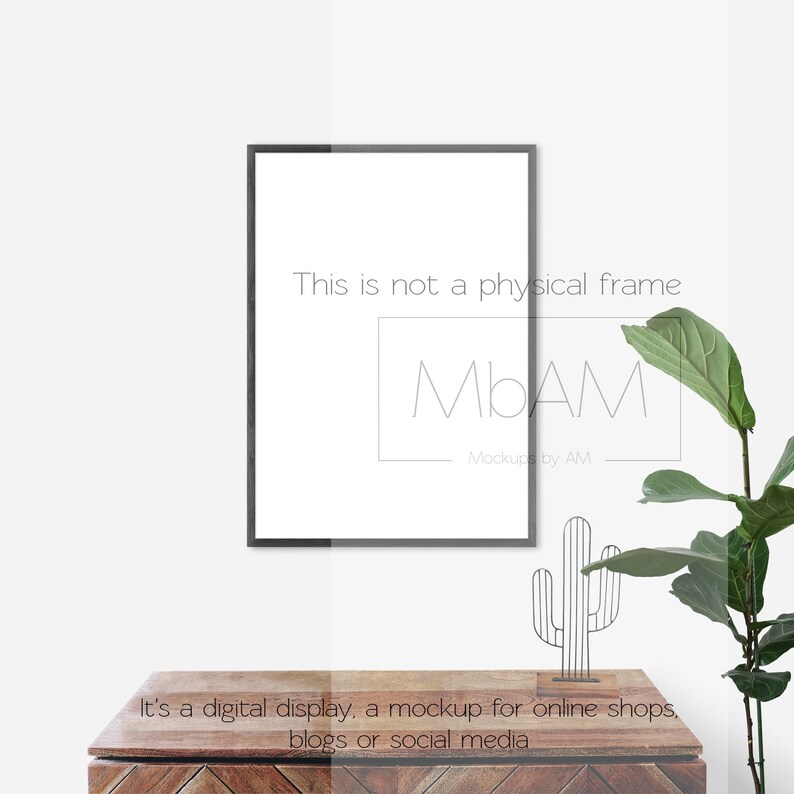 Tropical room mockup with A2 black frame Large poster frame | Etsy