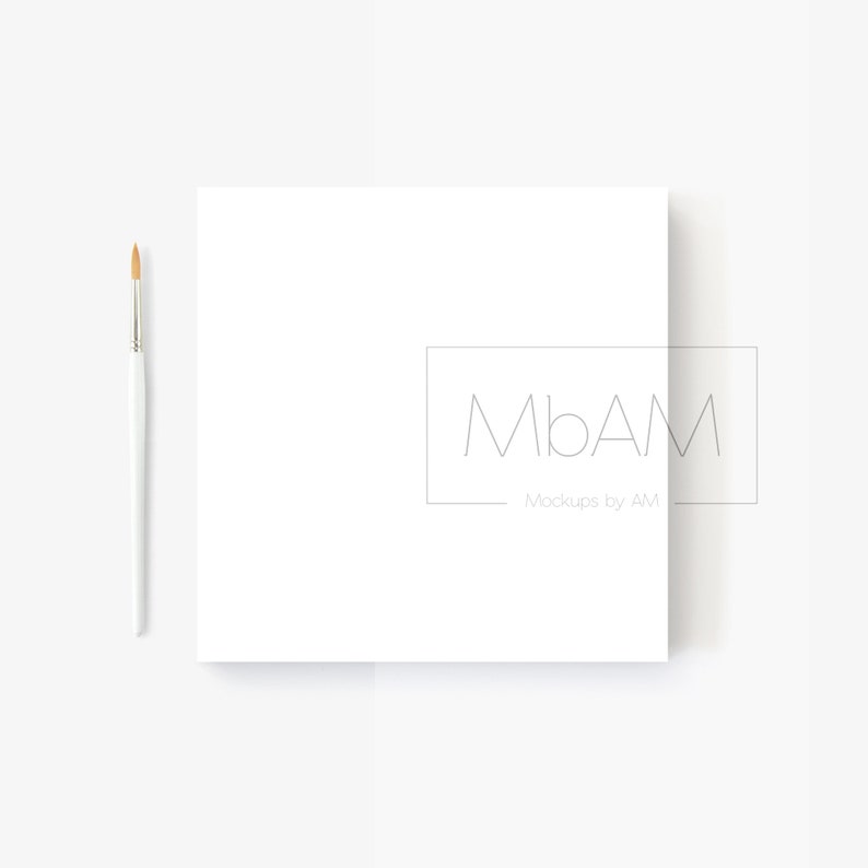 Download Simple flat lay square canvas mockup with paintbrush JPG ...