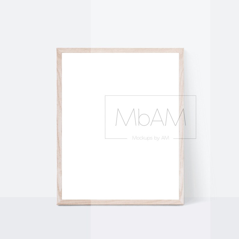 8x10 inch simple frame on desk mockup 4x5 ratio portrait