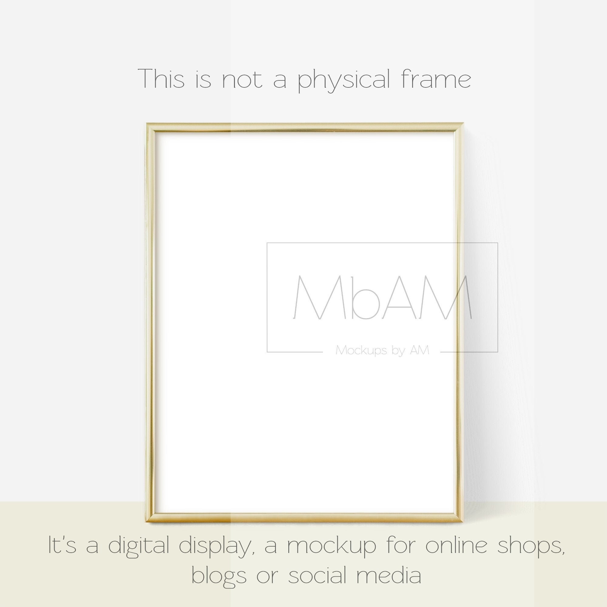 Download Golden 11x14 Inch Frame On Desk Mockup Simple Gold Frame Etsy