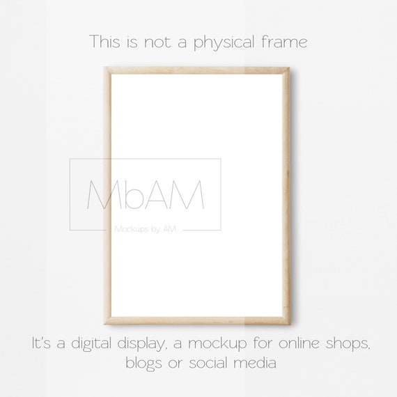 Simple Wooden Frame On Wall Mockup For A2 A3 A4 A5 Artworks Etsy